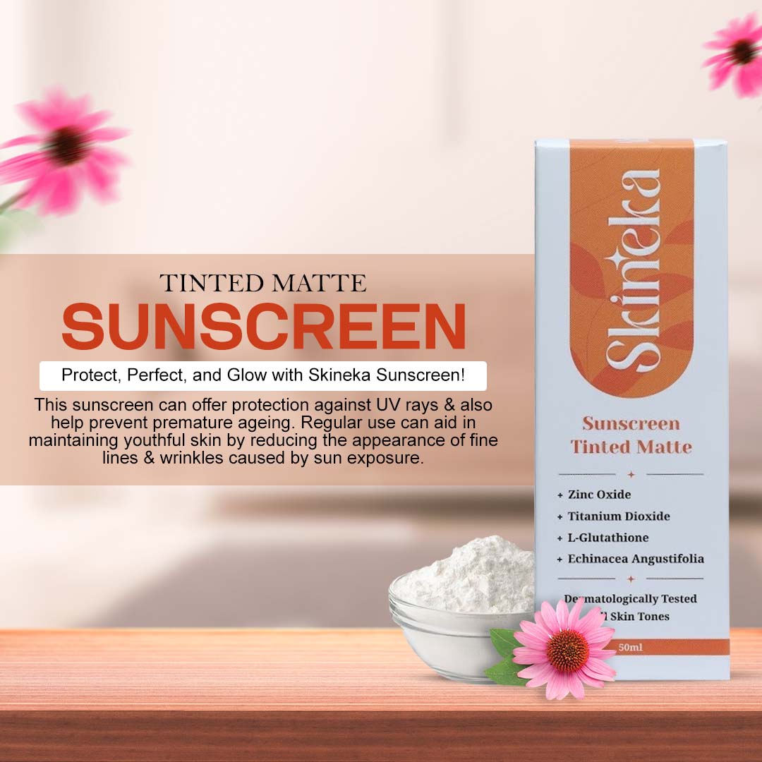 Skineka Sunscreen - SPF 50 PA++++ Sunscreen Tinted Matte  (50ml)