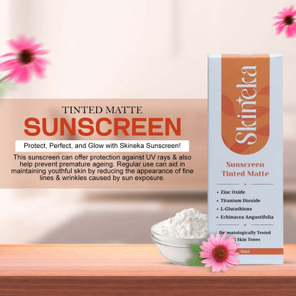 Skineka Sunscreen - SPF 50 PA++++ Sunscreen Tinted Matte  (50ml)