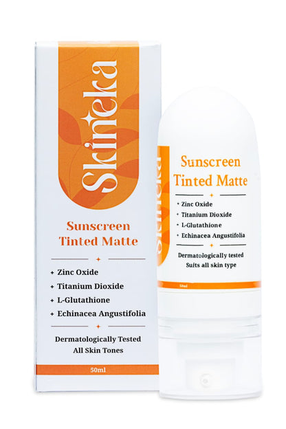Skineka Sunscreen - SPF 50 PA++++ Sunscreen Tinted Matte  (50ml)