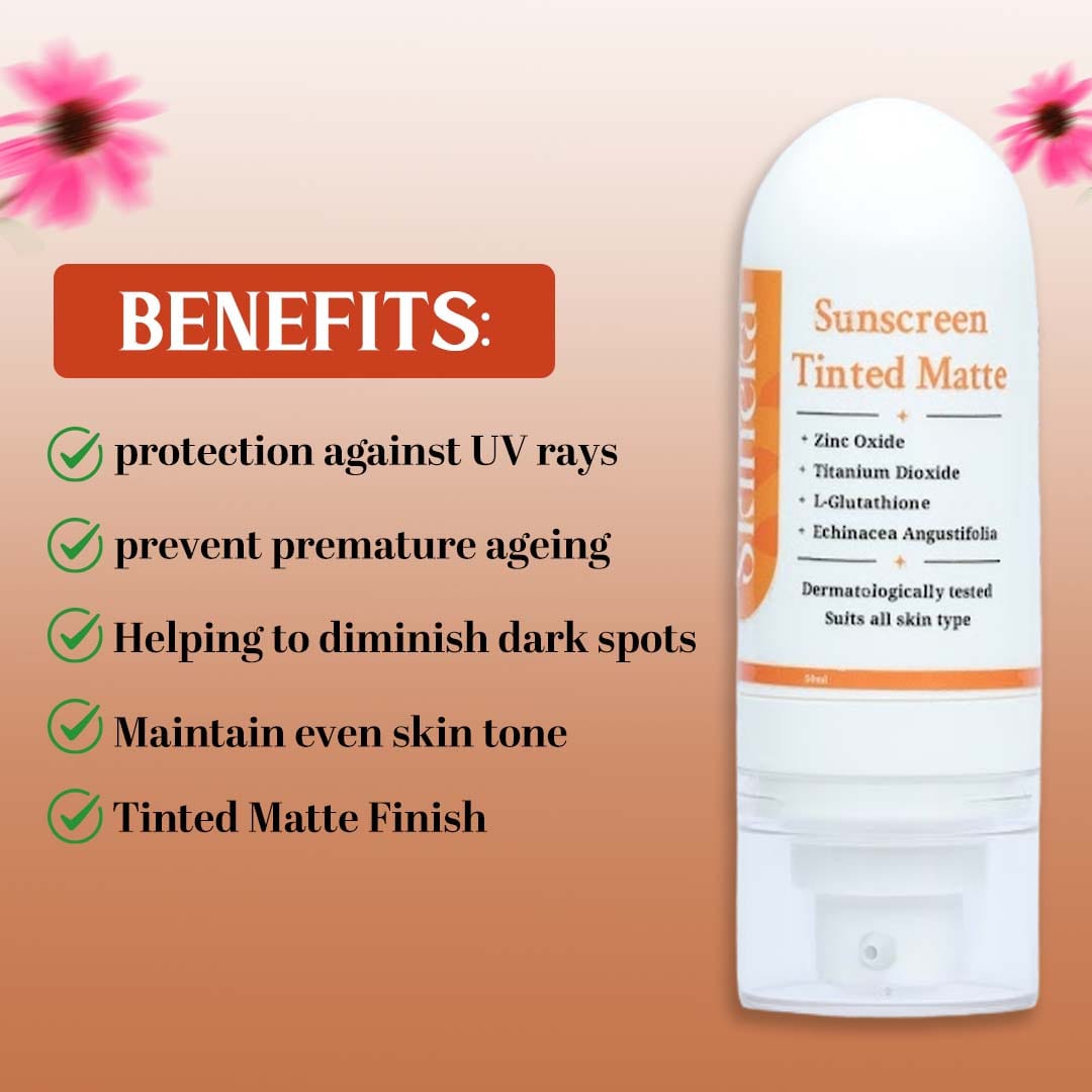 Skineka Sunscreen - SPF 50 PA++++ Sunscreen Tinted Matte  (50ml)
